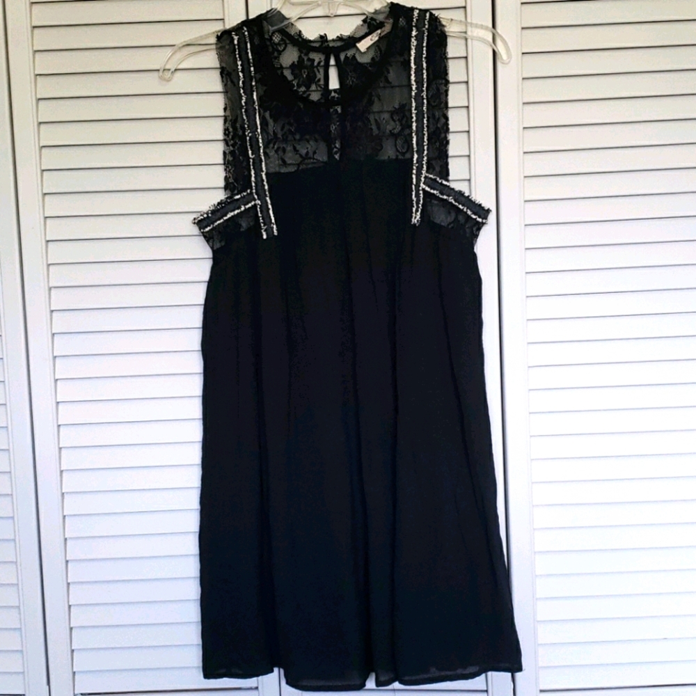 Anthro Elodie Lace Detail Dress, Black, Size S